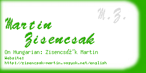 martin zisencsak business card